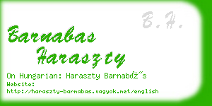 barnabas haraszty business card